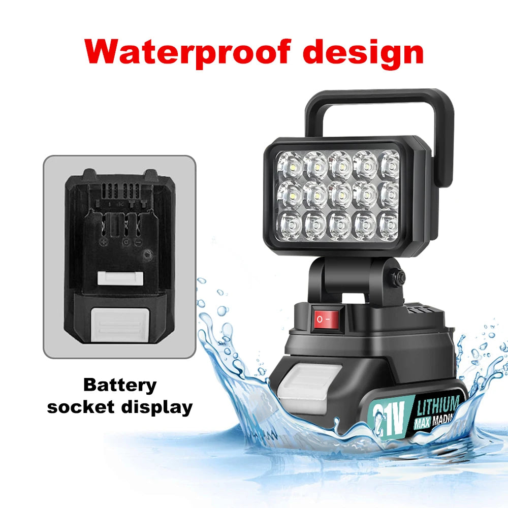 LED Outdoor Emergency Light USB Rechargeable 18V Lithium Battery Automotive Repair Light Night Work Electric Wrench Illumination