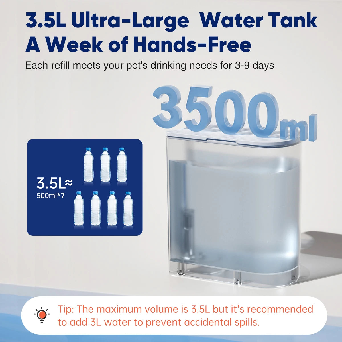 Booteely Wireless Stainless Steel Pet Water Dispenser