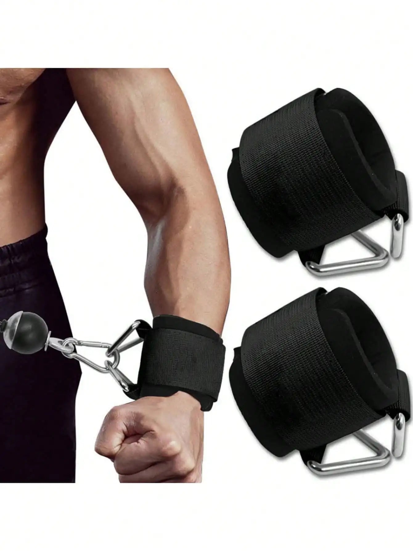 Adjustable Fitness Wrist Strap Non Slip Grip For Cable Machines Gym