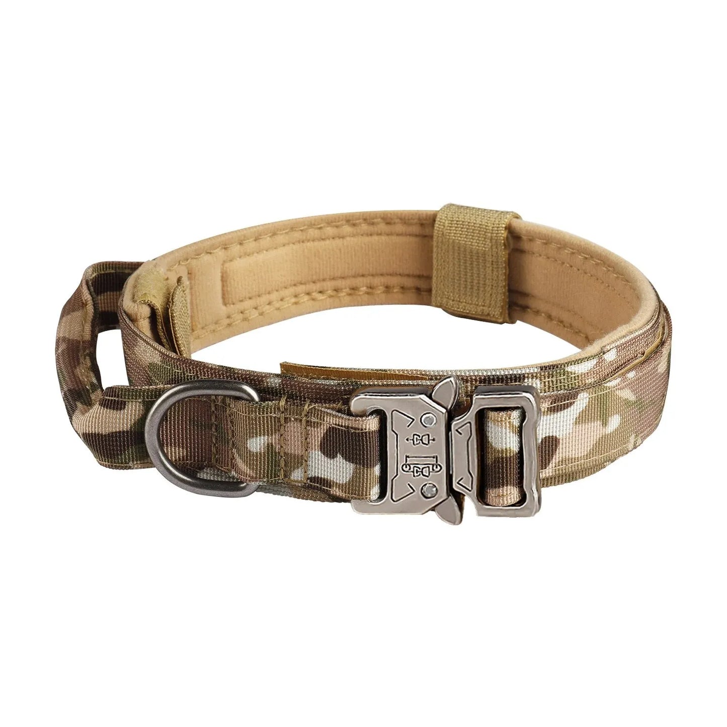 Tactical Nylon Dog Collar With Metal Buckle And Breathable Comfort