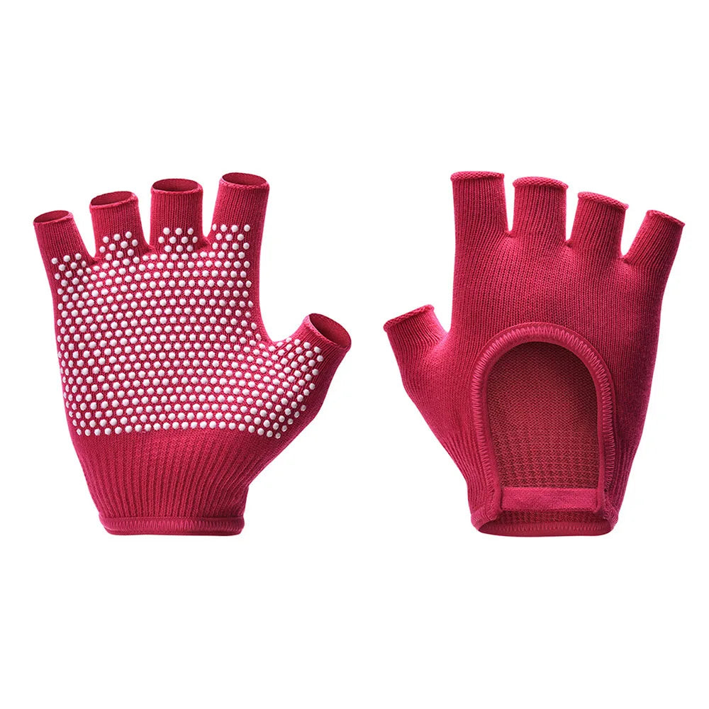 Women Half Finger Anti Slip Yoga Gloves For Pilates