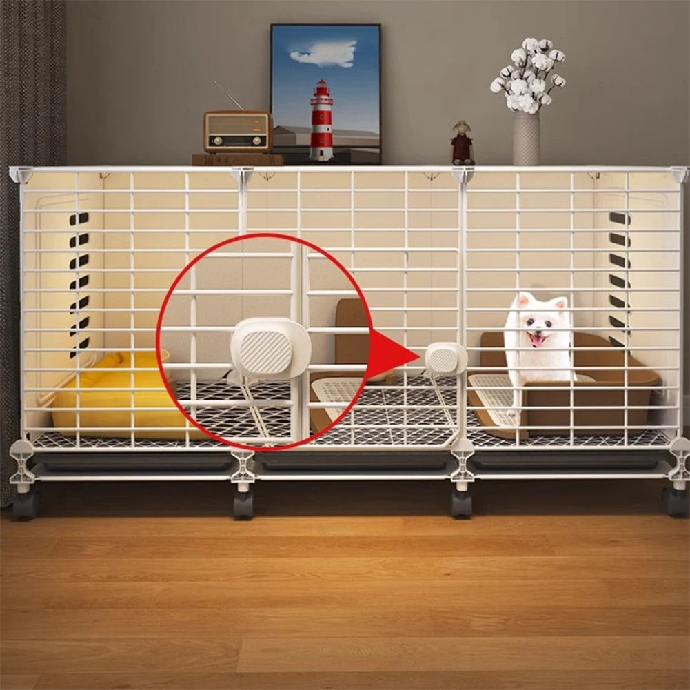 Dog Kennel with Wheels & Tray Dog Cage Crate Indoor Dog House Wired Cage Crate Dog Kennels for Small/Medium/Large Dog