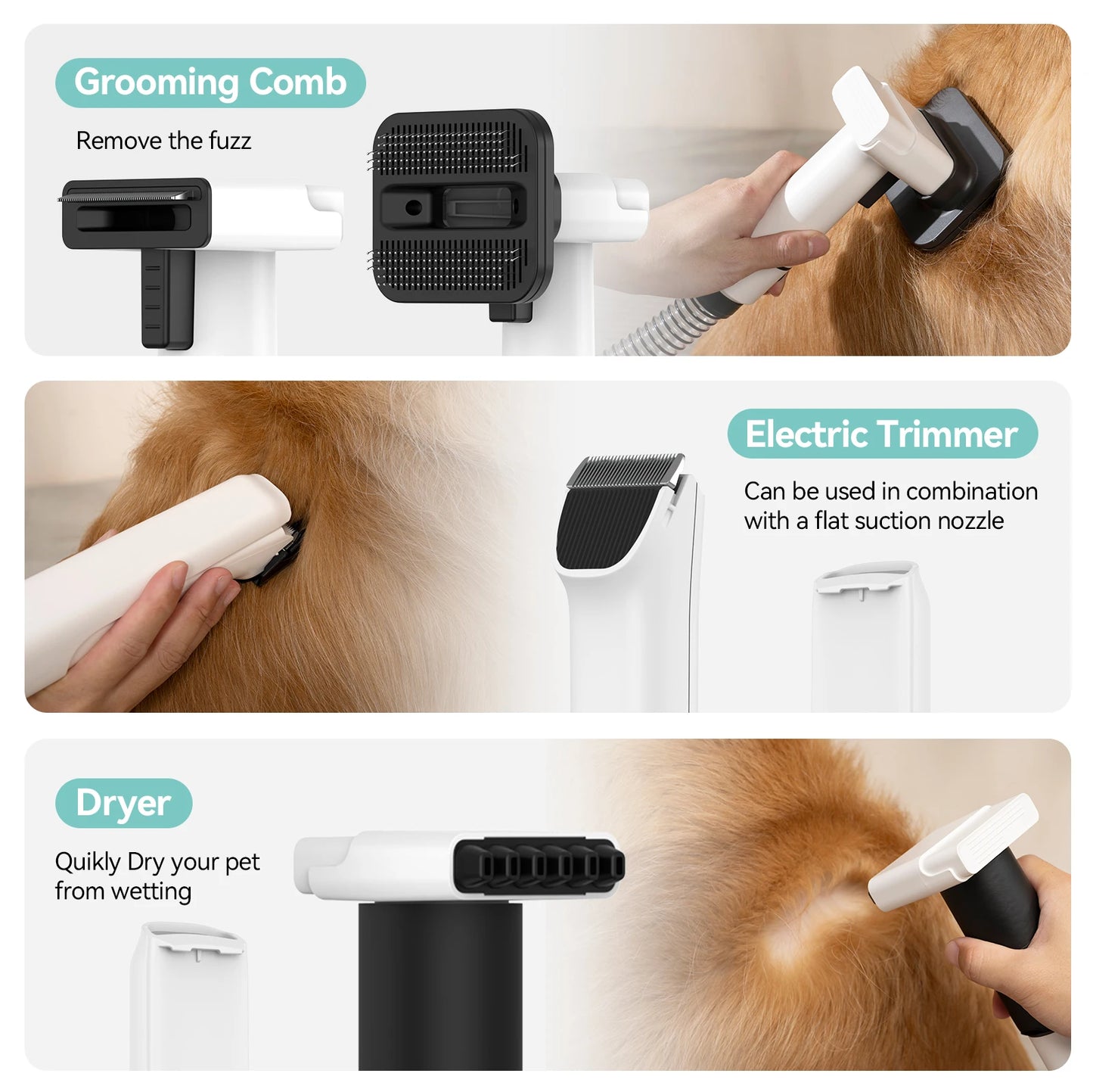 Amicura P1 Pet Grooming Vacuum And Hair Dryer Kit Bundle