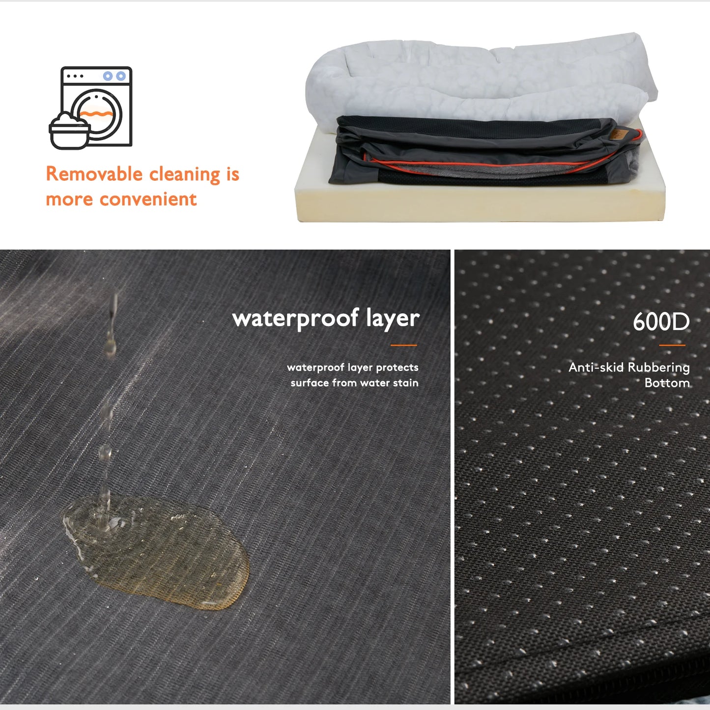 BINGOPAW Orthopedic Memory Foam Bolstered Dog Bed Couch
