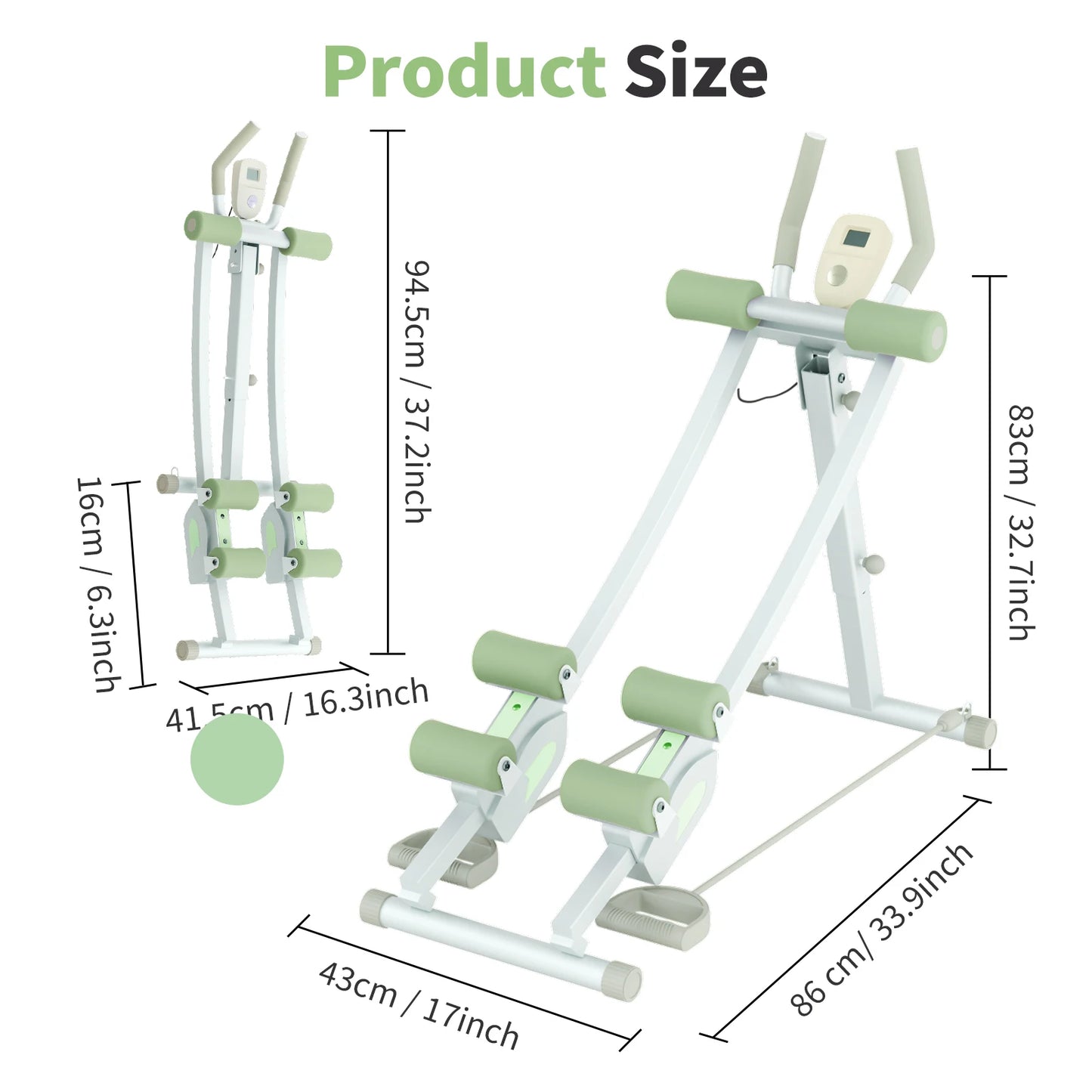 Abdominal Curling Exercise Machine With Adjustable Dual Track Trainer