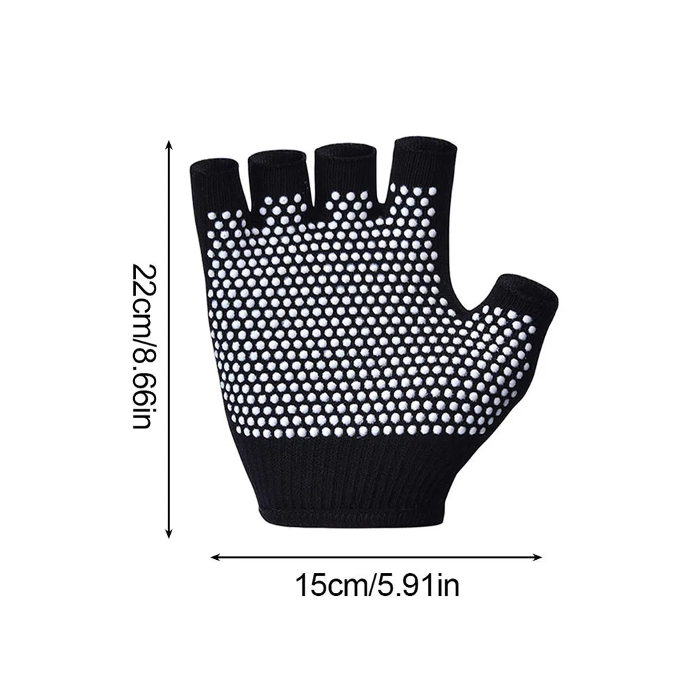 Women Half Finger Anti Slip Yoga Gloves For Pilates