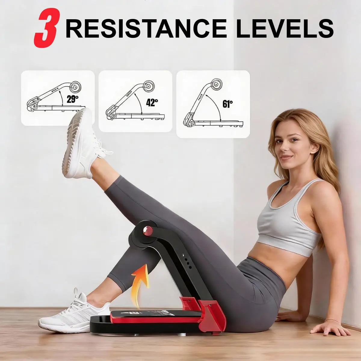 Relife Foldable Abdominal Trainer With 3 Resistance Levels