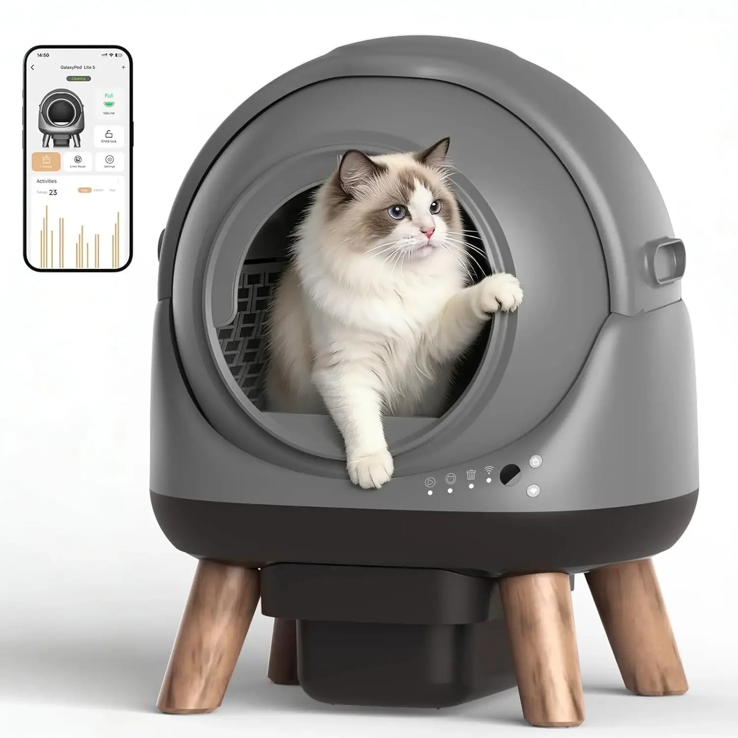 G1 Self Cleaning Litter Box for Multiple Cats Automatic with Smart APP Control And Health Monitoring Customized Pet Care