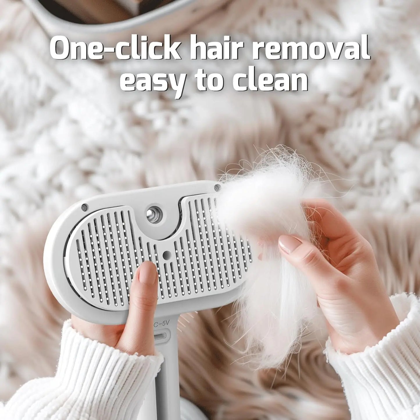 Pet Hair Removal Steam Brush For Cats And Dogs Grooming