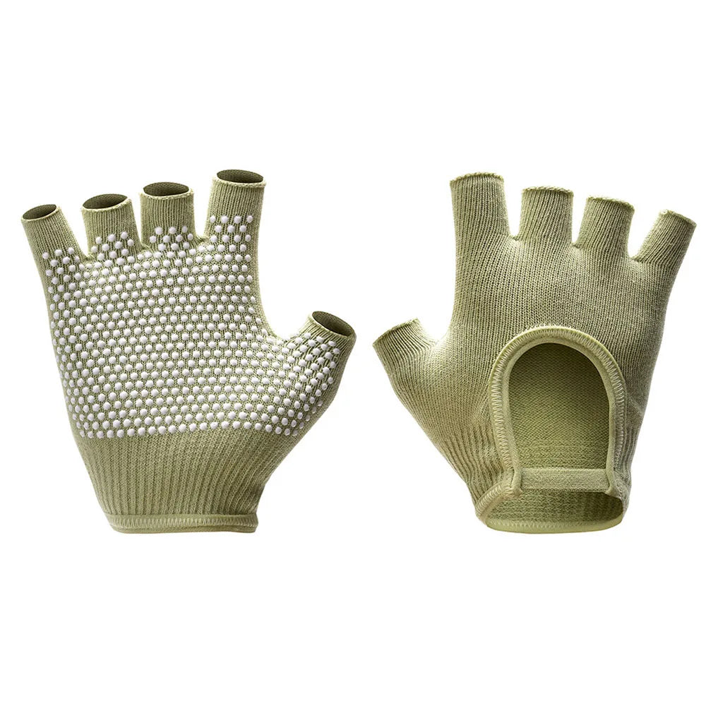 Women Half Finger Anti Slip Yoga Gloves For Pilates