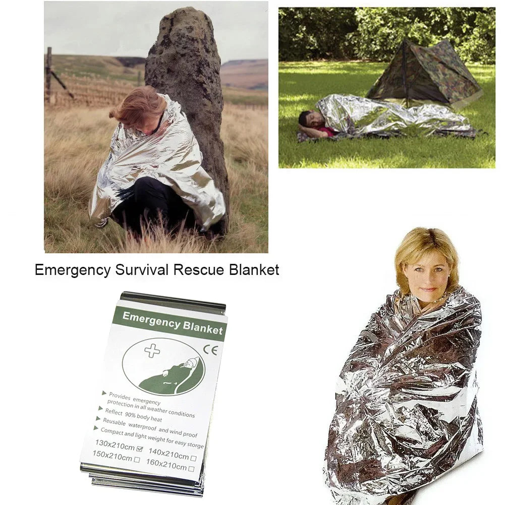 Emergency Survival Blanket For First Aid And Rescue, Windproof Thermal