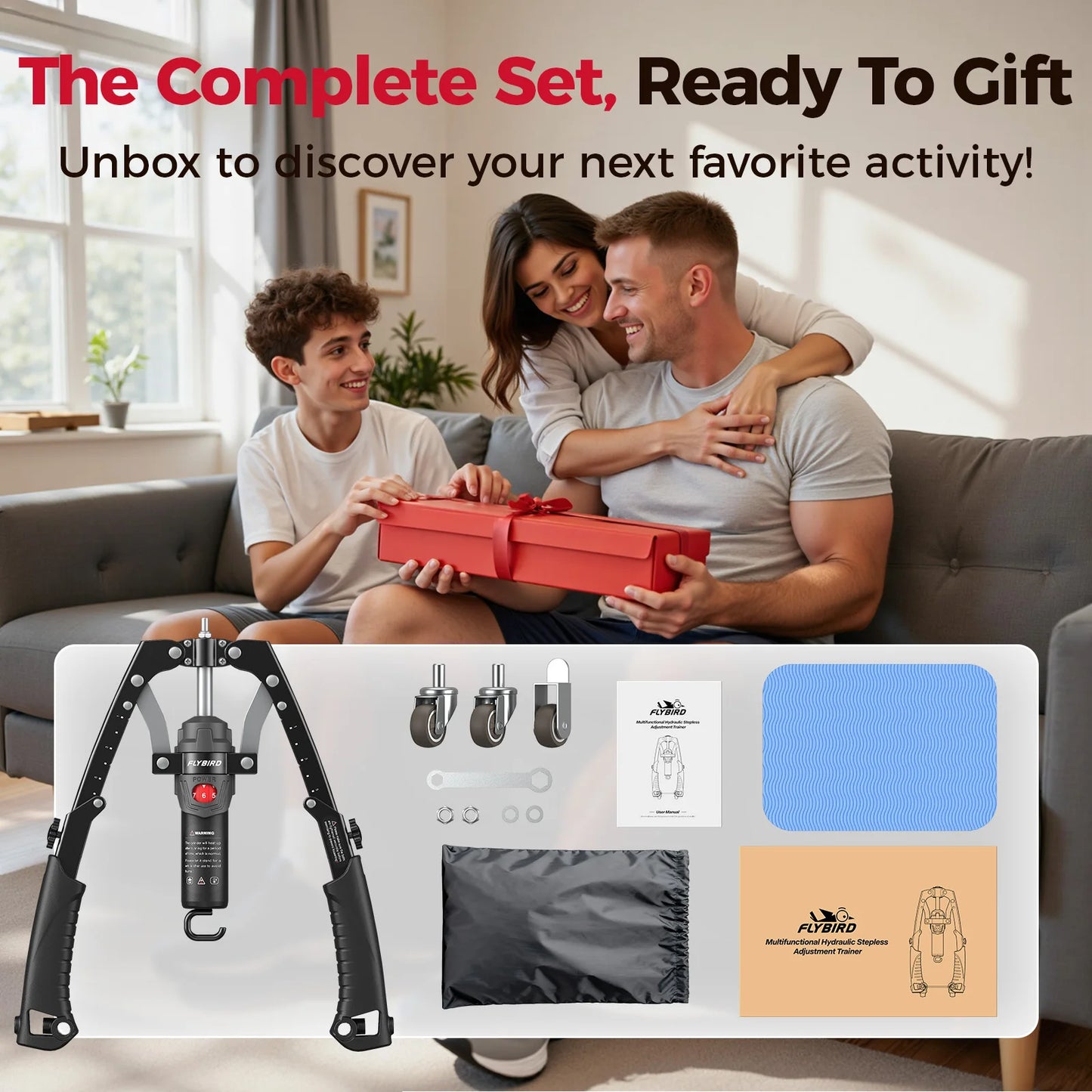 FlyBird 3-In-1 Twister Arm Trainer With Ab Roller Wheel And Hydraulic Resistance