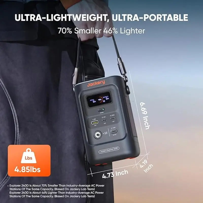 Jackery Explorer 240D Portable Power Station 254Wh LiFePO4 Fast Charge