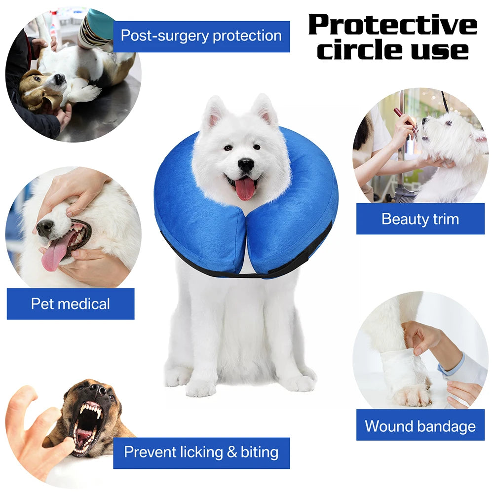 Inflatable Pet Recovery Collar For Dogs And Cats Soft Safety