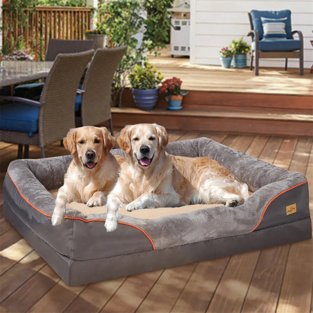BINGOPAW Orthopedic Memory Foam Bolstered Dog Bed Couch