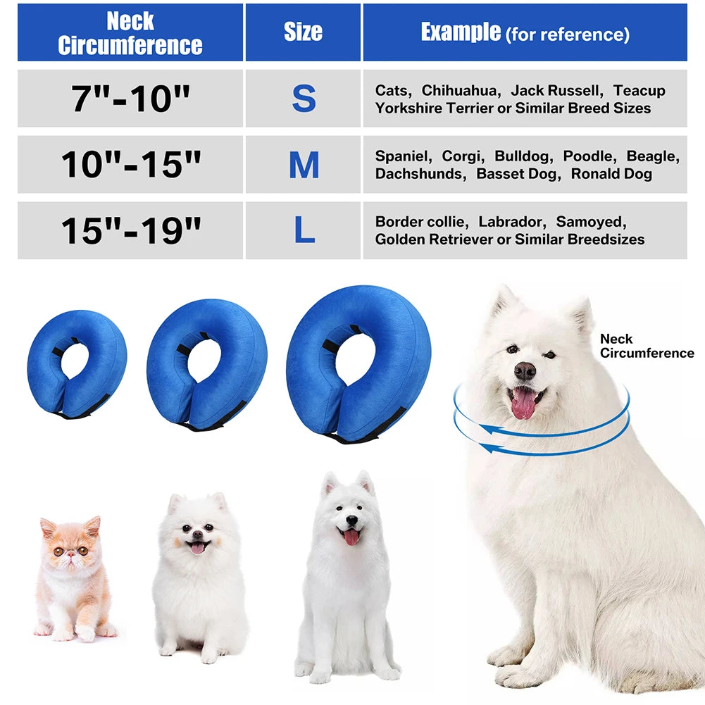 Inflatable Pet Recovery Collar For Dogs And Cats Soft Safety