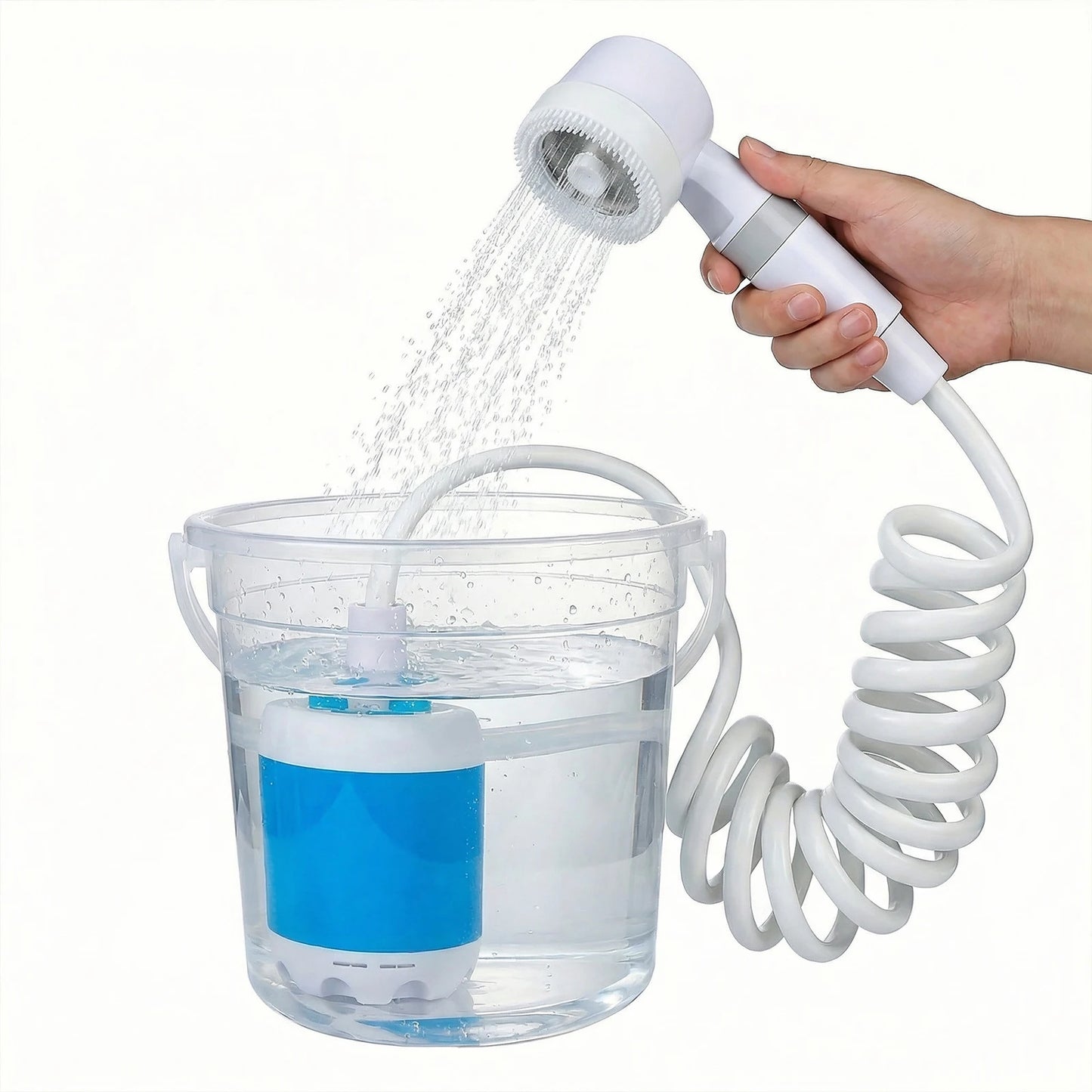 Electric Shower Pump Built-in 4000mAh Rechargeable Battery Portable Shower for Hiking Travel Car Washing & Pet Cleaning