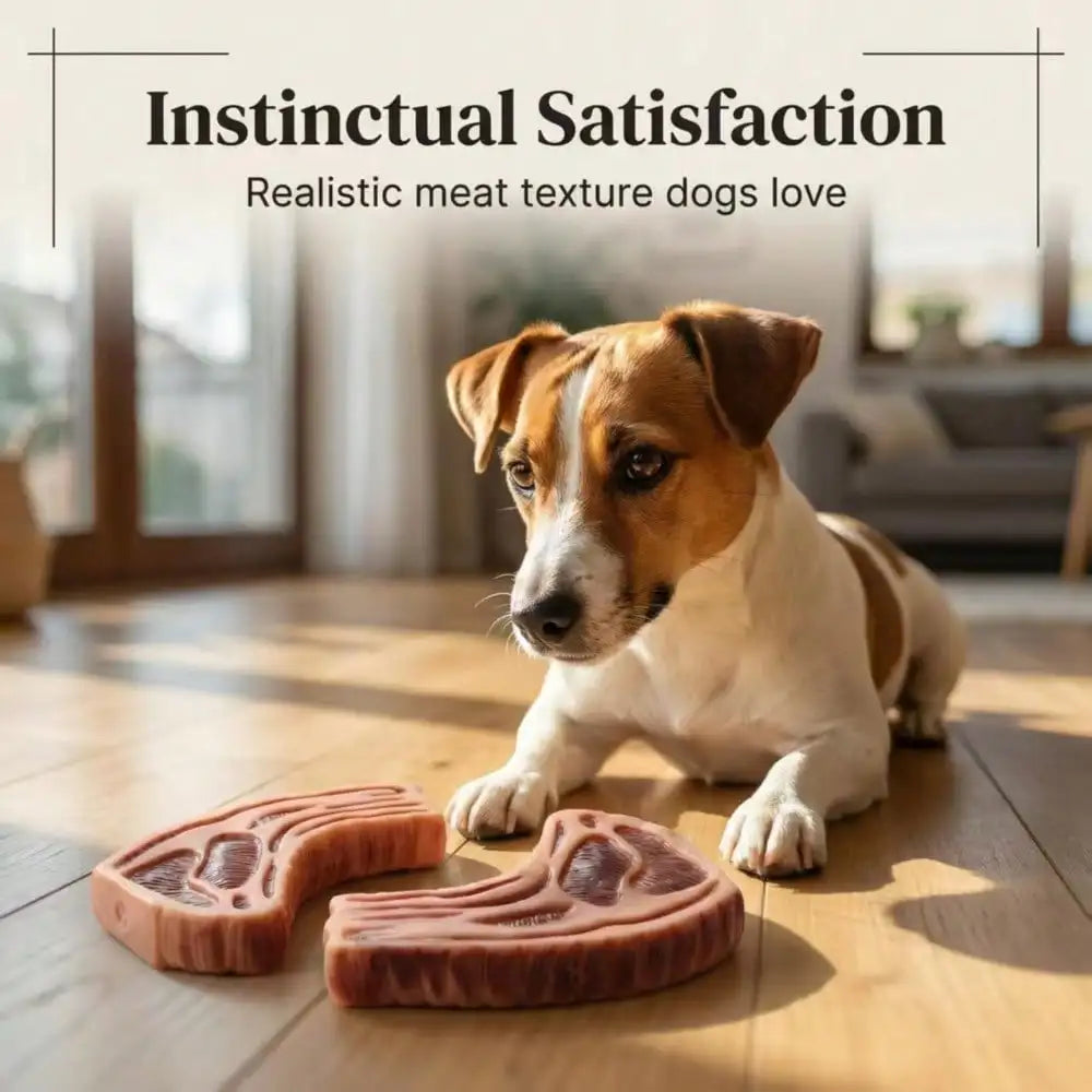 Bite Resistant Dog Chew Toy Meat Block Design Interactive Nylon