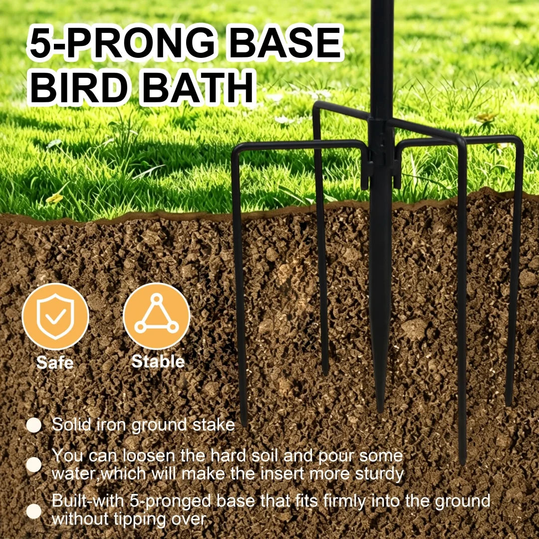 Double Layer Bird Feeder And Bath Stand For Garden Patio