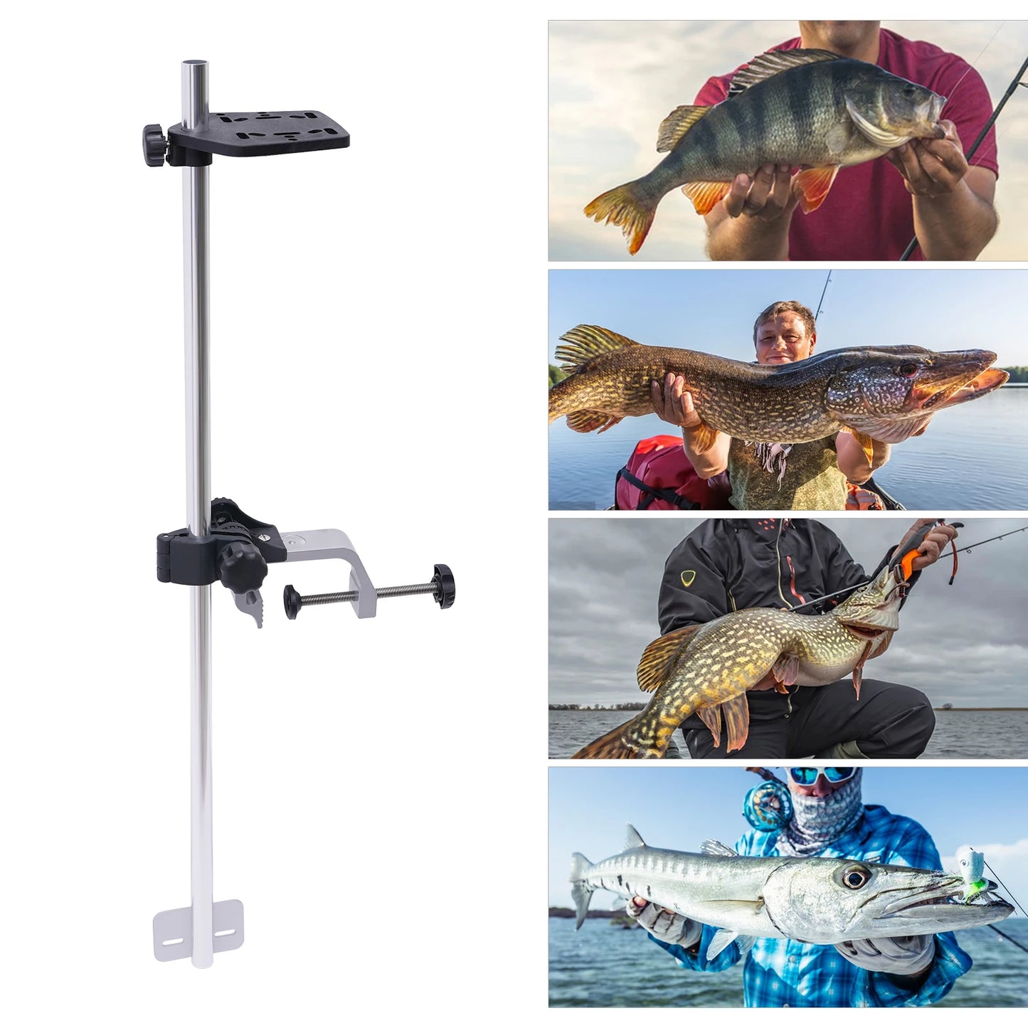 Portable Fish Finder Mount Universal Bracket With 360 Rotatable Transducer