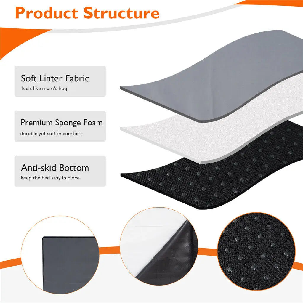 Dog Orthopedic Memory Foam Bed With Waterproof Washable Cover